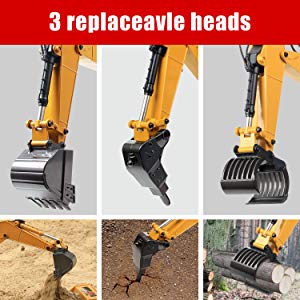 The excavator with three functional accessories which includes bucket, hammer and breaker.