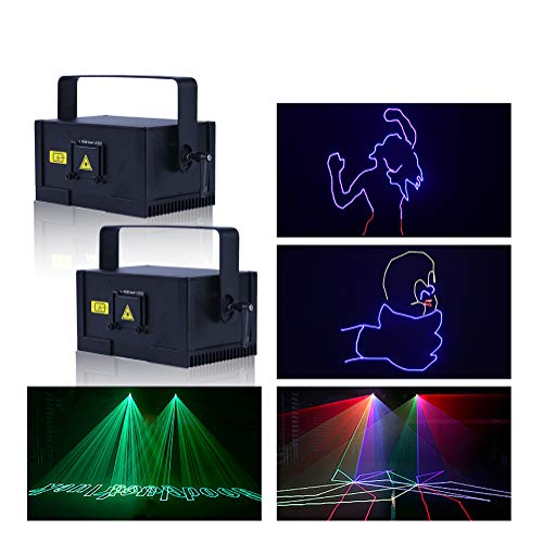 VShow 1W RGB LED Animation Laser Lights, DMX 512 Laser Scanner Party