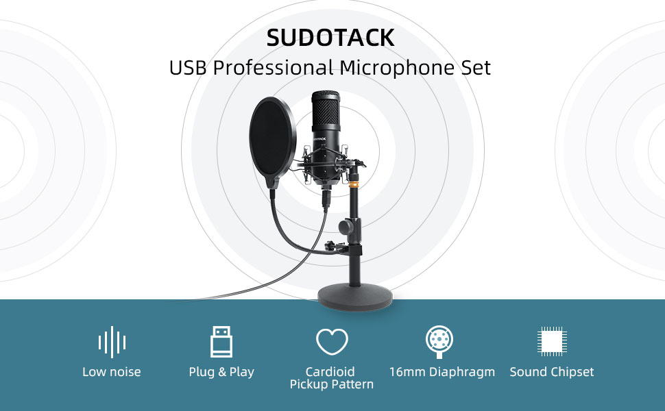 SUDOTACK USB Professional Microphone Set