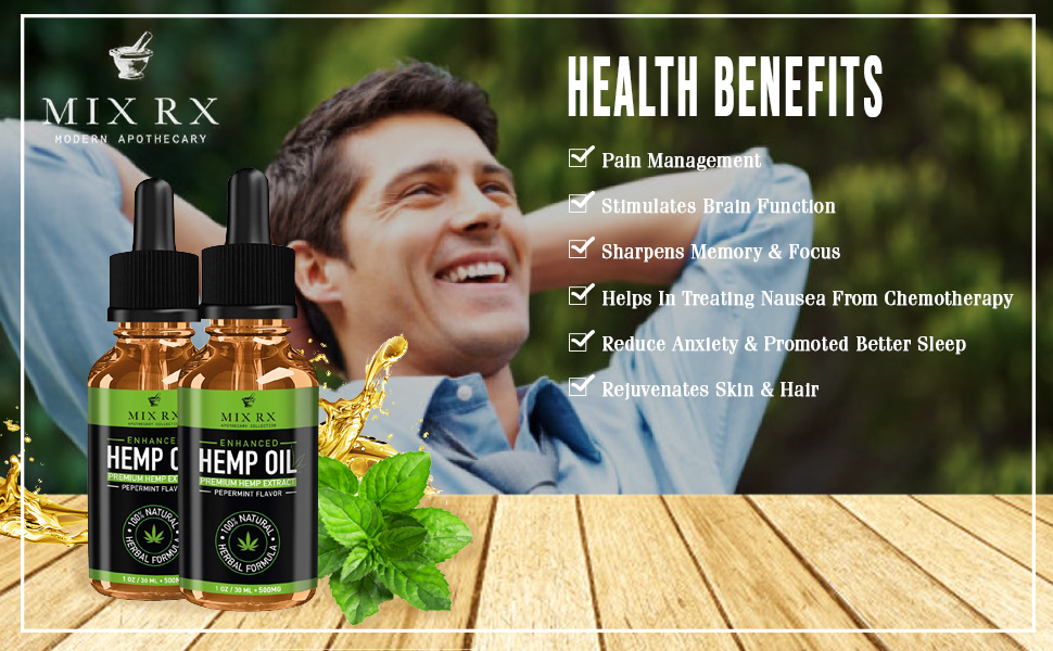 Pure hemp oil works to improve eyes, skin, intestines, bones and joints