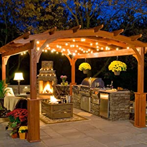 Brightech Ambience Pro LED Waterproof Outdoor String Lights Heavy Duty, Hanging Vintage Edison Bulbs
