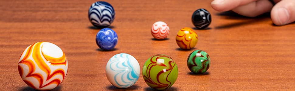 Collector’s Series Assorted Marbles Set in Tin Box, "Lava Rocks"