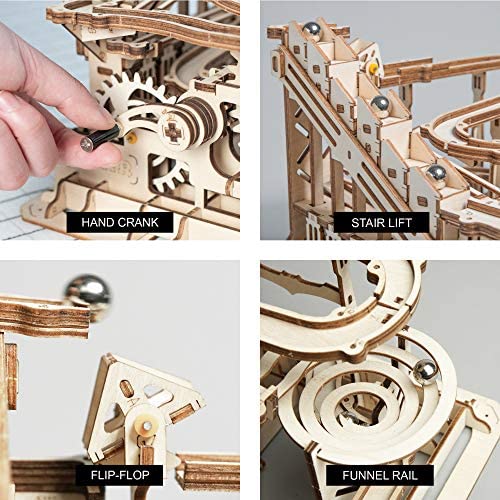 ROKR Marble Run Wooden Model Kits 3D Puzzle Mechanical Puzzles for