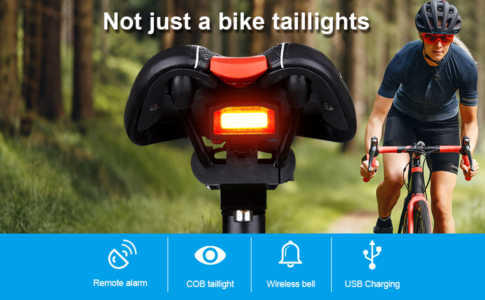 G Keni Bike Tail Light Rechargeable, AntiTheft Alarm, Warning Electric
